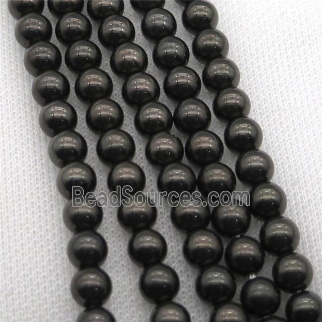 round black Crystal Glass Beads