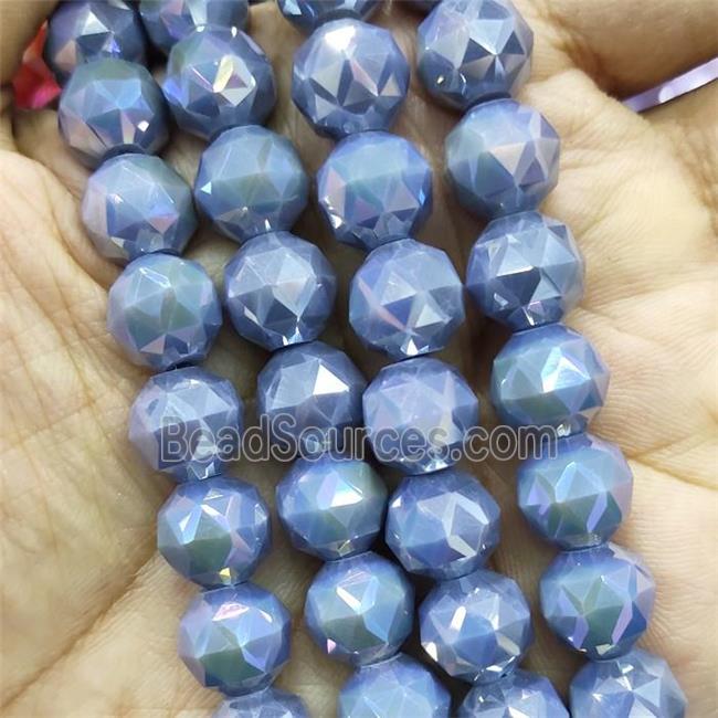 Jadeite Glass Beads, faceted round