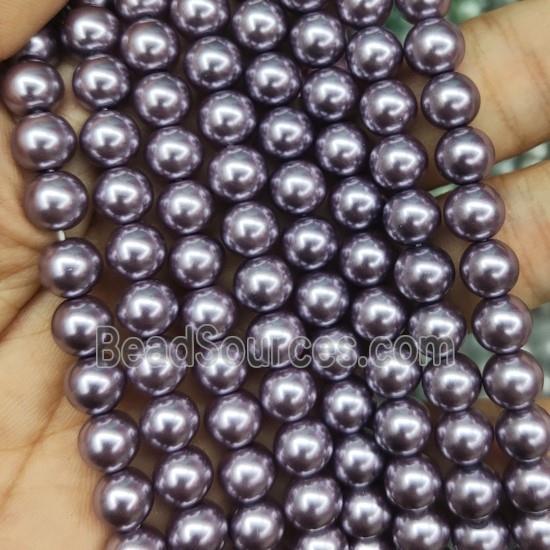 darkgray Pearlized Glass Beads, round