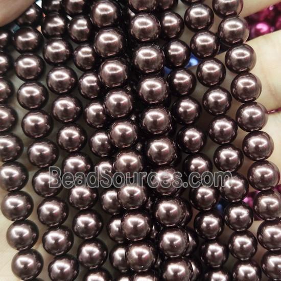 deepCoffee Pearlized Glass Beads, round