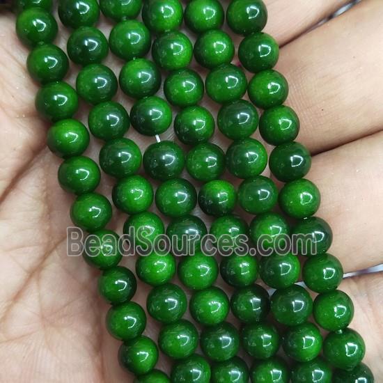 green Lacquered Glass Beads, round