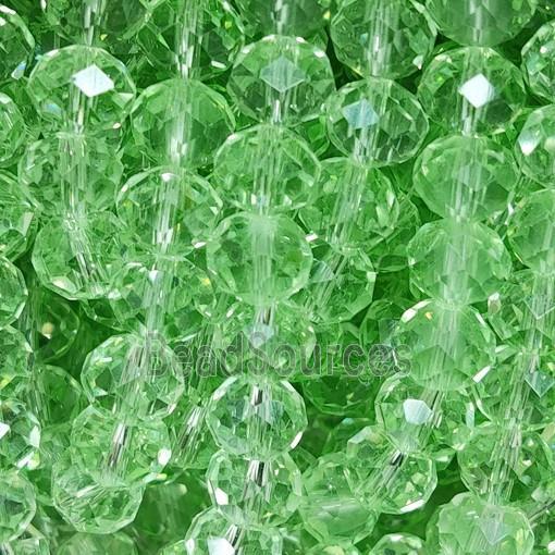 Green Chinese Crystal Glass Beads Faceted Rondelle