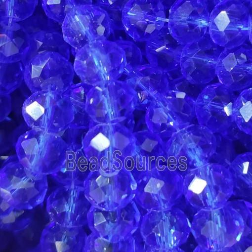 Royalblue Chinese Crystal Glass Beads Faceted Rondelle