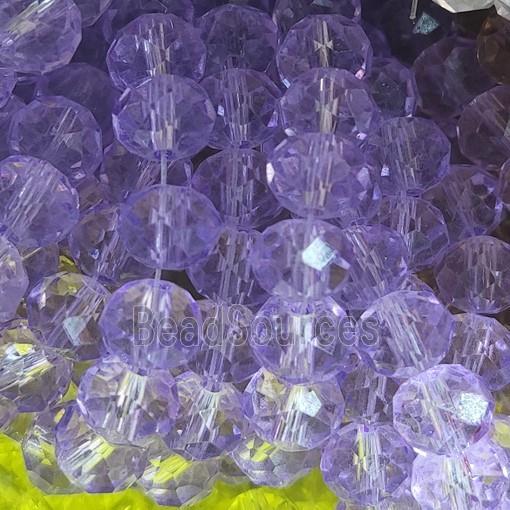 Purple Chinese Crystal Glass Beads Faceted Rondelle