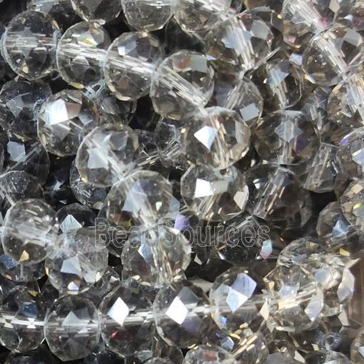 Smoky Chinese Crystal Glass Beads Faceted Rondelle