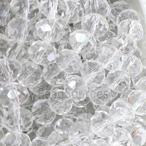 Clear Chinese Crystal Glass Beads Faceted Rondelle