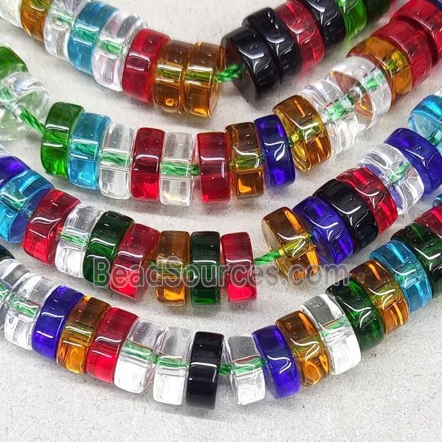 Crystal Glass Heishi Spacer Beads Mixed Color