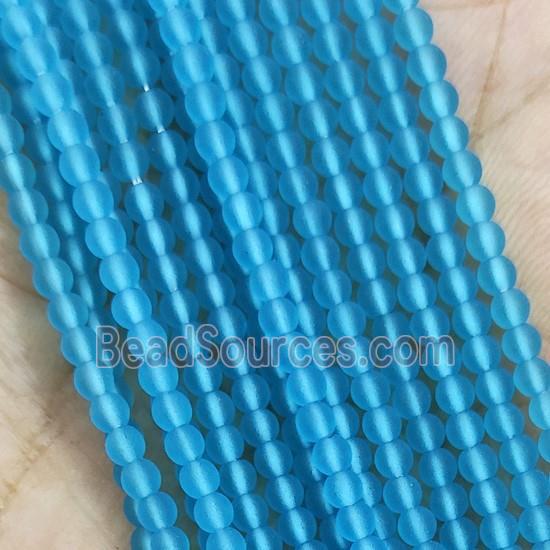 Blue Glass Seed Beads Round Matte