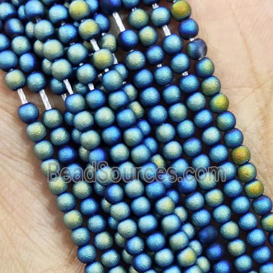 GreenBlue Glass Seed Beads Round Matte