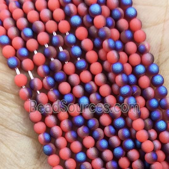 RedBlue Glass Seed Beads Round Matte