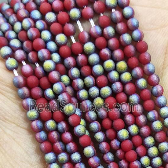 Red Glass Seed Beads Round Matte