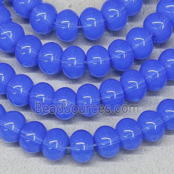 Blue Jadeite Glass Rondelle Beads