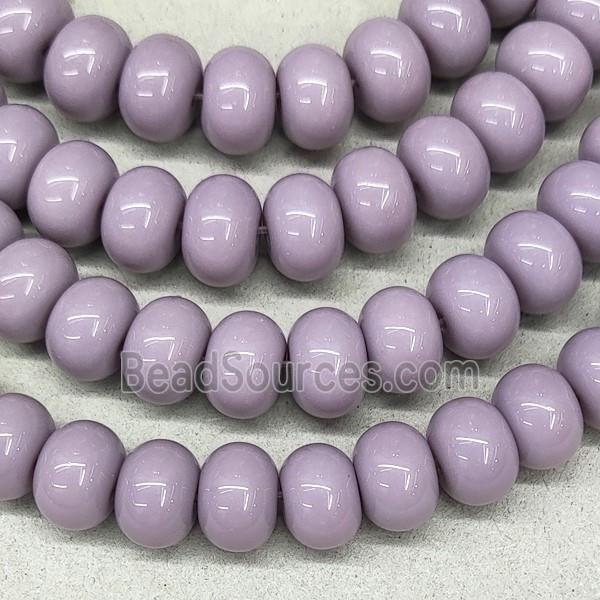 Purple Jadeite Glass Rondelle Beads