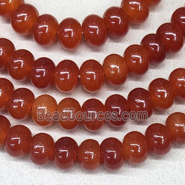 Jadeite Glass Rondelle Beads Red