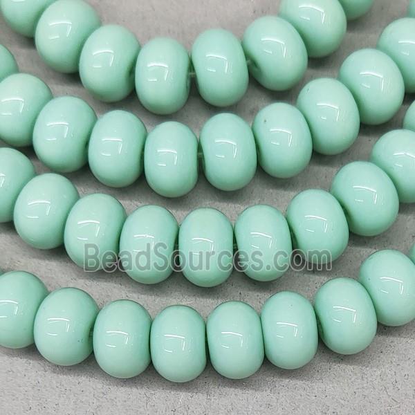 Green Jadeite Glass Rondelle Beads