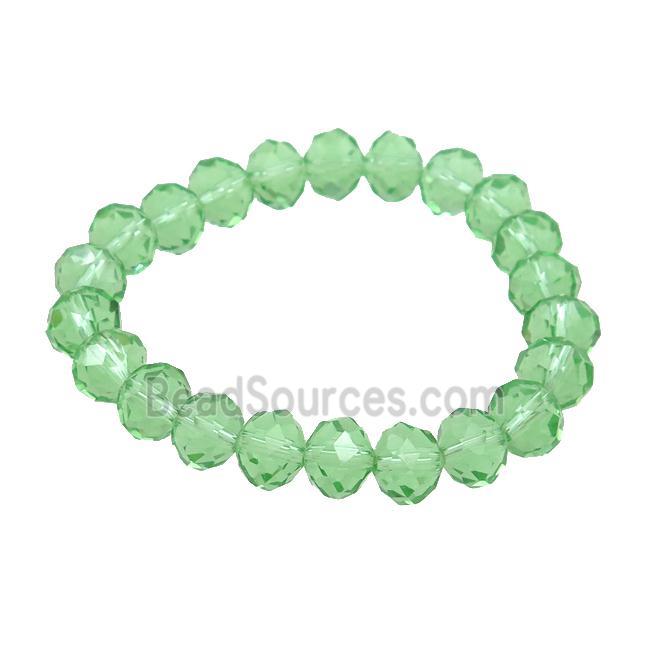 Green Crystal Glass Bracelet Stretchy