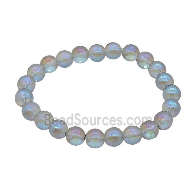 Grayblue Crystal Glass Bracelet Stretchy