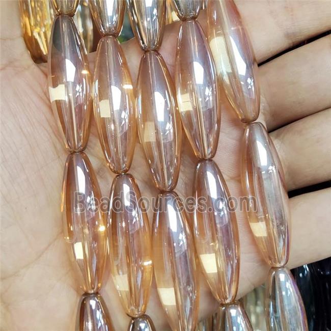 Champagne Crystal Glass Rice Beads