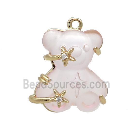 Lt.pink Resin Bear Pendant