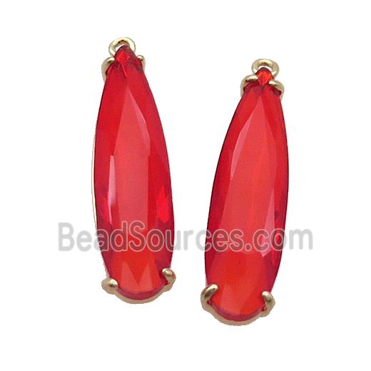 Red Crystal Glass Teardrop Pendant