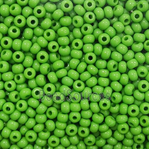 Green Glass Seed Beads Rondelle A-Grade