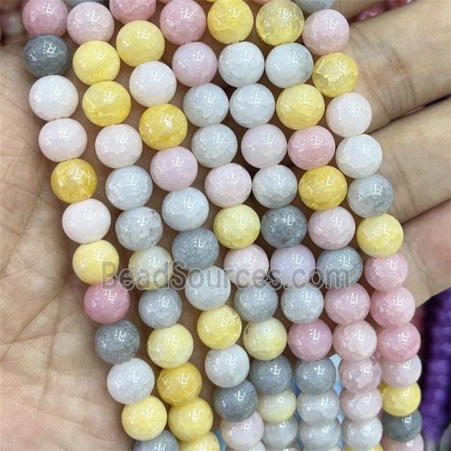 Ceramic Glass Beads Smooth Round Mixed Color