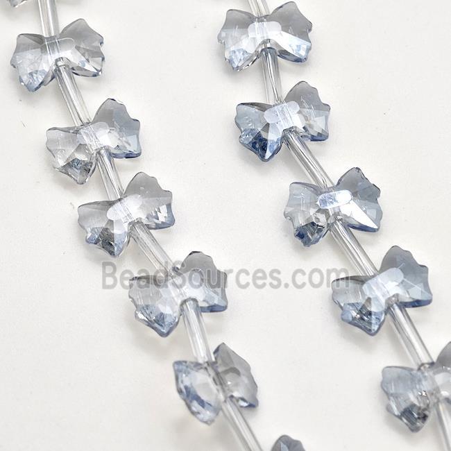 Chinese Crystal Glass Bow Beads Grayblue