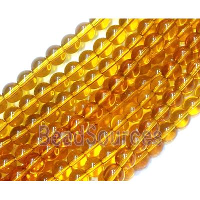 round Crystal Glass Beads, golden