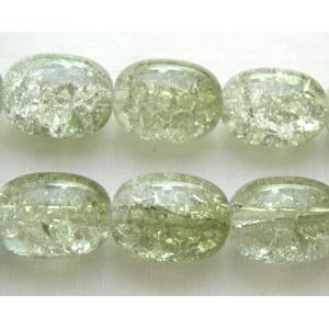 Crackle Glass Beads, barrel