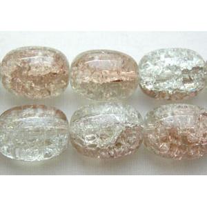 Crackle Glass Beads, barrel