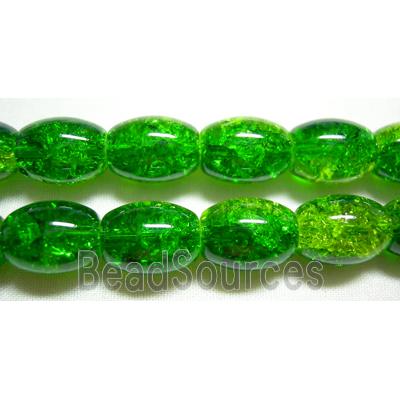 Crackel Oval Glass Beads