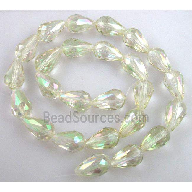 chinese crystal glass bead, faceted drip