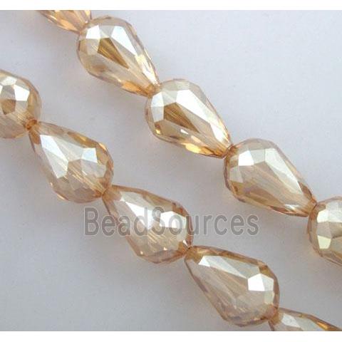 chinese crystal glass bead, faceted drip