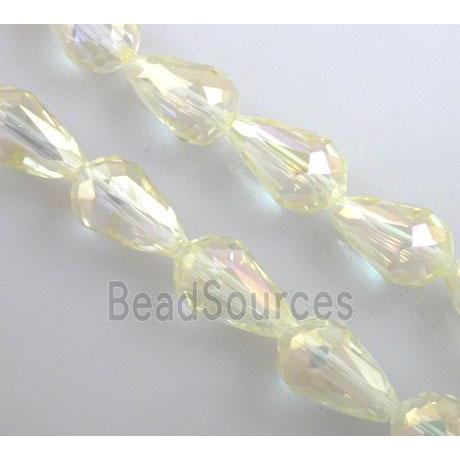 chinese crystal glass bead, faceted drip