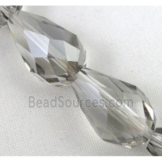 chinese crystal glass bead, faceted teardrop