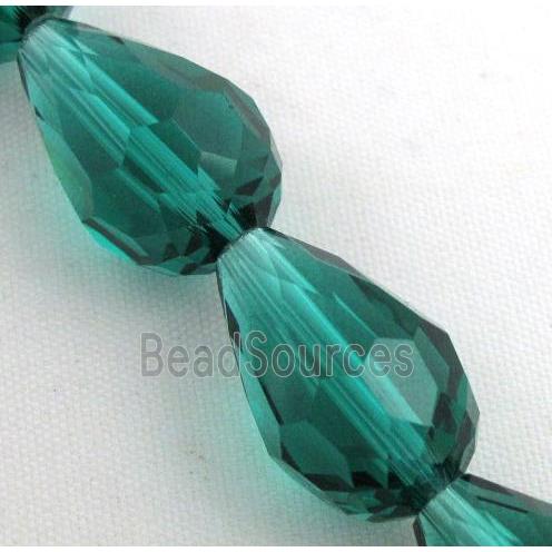 chinese crystal glass bead, faceted teardrop