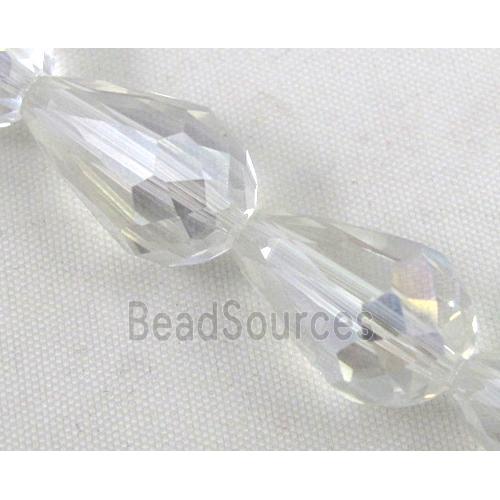 chinese crystal glass bead, faceted teardrop, AB color