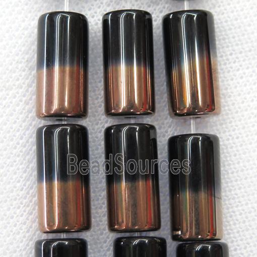 black Jadeite Glass tube beads