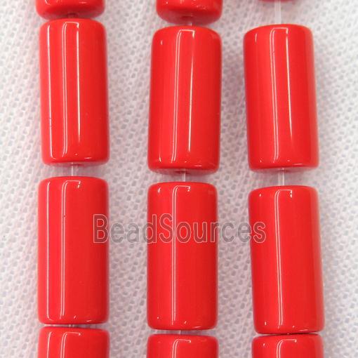 red Jadeite Glass tube beads