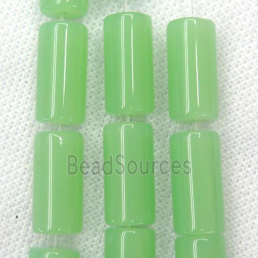 springgreen Jadeite Glass tube beads