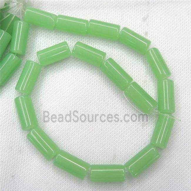 springgreen Jadeite Glass tube beads