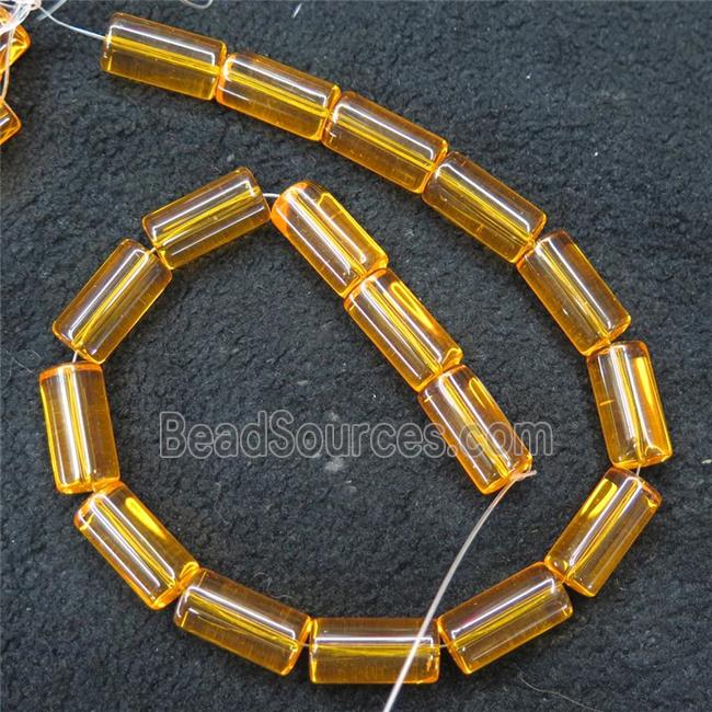 gold Crystal Glass tube beads