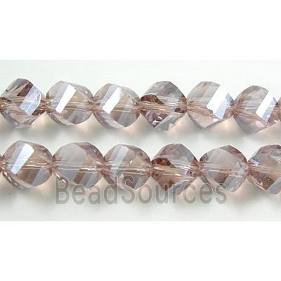 Chinese Crystal Beads, Twist, Purple