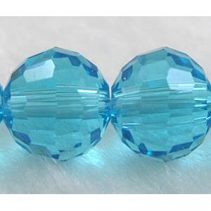 Crystal Glass Beads, 96 faceted round, aqua