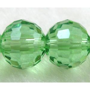 Crystal Glass Beads, 96 faceted round, Green