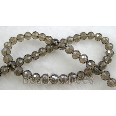 Crystal Glass Beads, 96 faceted round, Gray