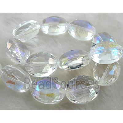 Crystal Glass Beads, faceted, Clear AB color