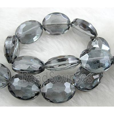 Crystal Glass Beads,  faceted, Gray