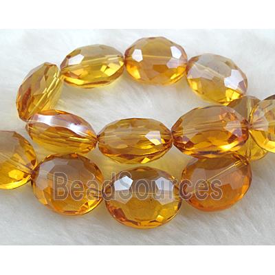 Crystal Glass Beads, faceted, Golden