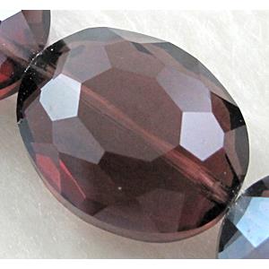 Crystal Glass Beads, faceted, Purple